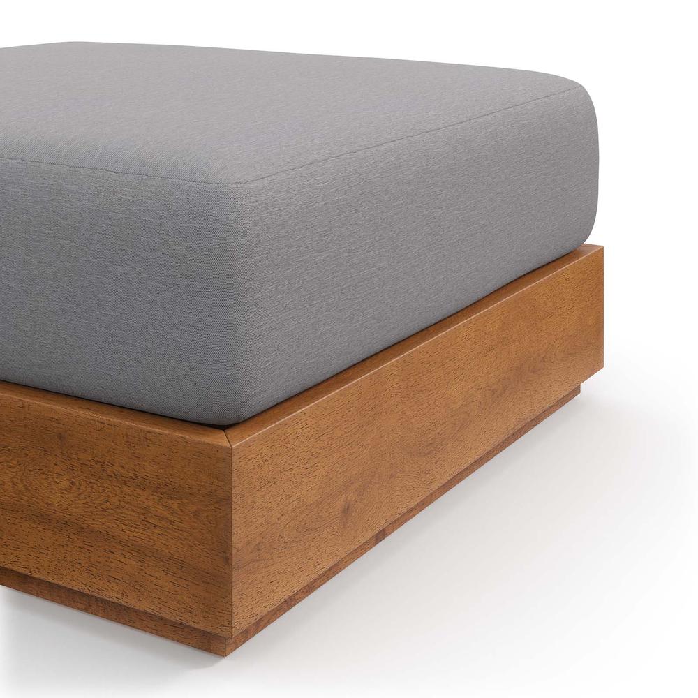 Tahoe Outdoor Patio Acacia Wood Ottoman. Picture 4