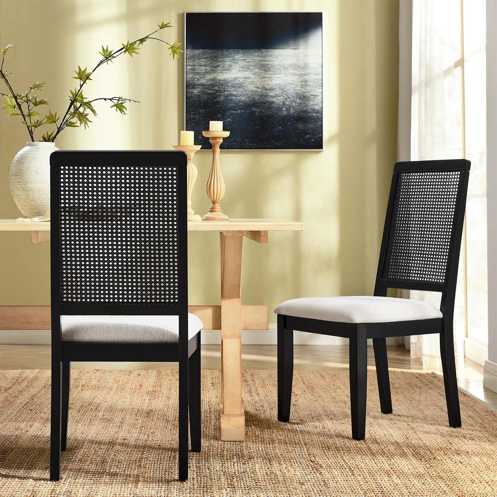 Arlo Faux Rattan and Wood Dining Side Chairs - Set of 2. Picture 9