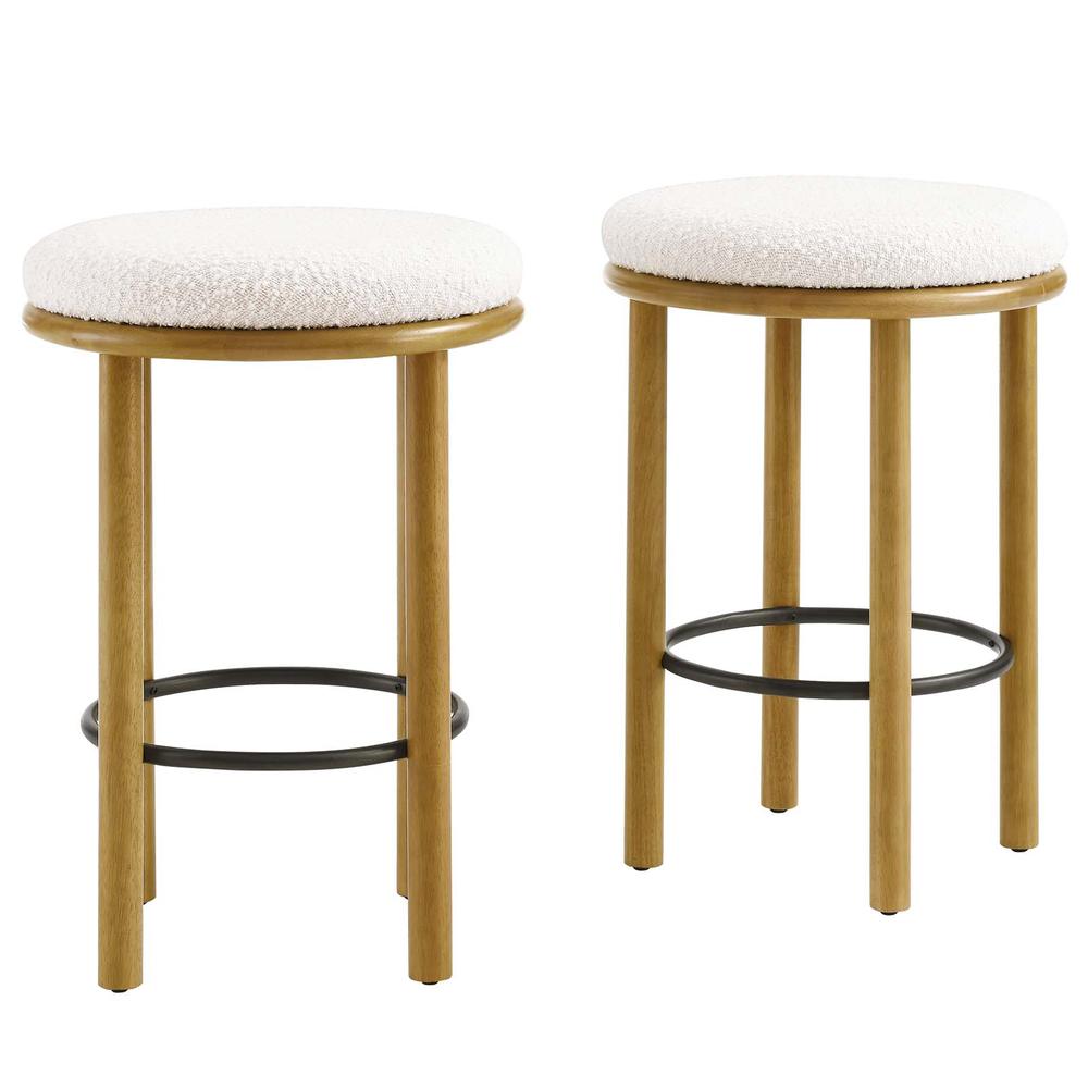 Fable Boucle Fabric Counter Stools - Set of 2. Picture 1