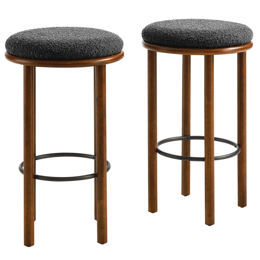 Fable Boucle Fabric Bar Stools - Set of 2. Picture 1