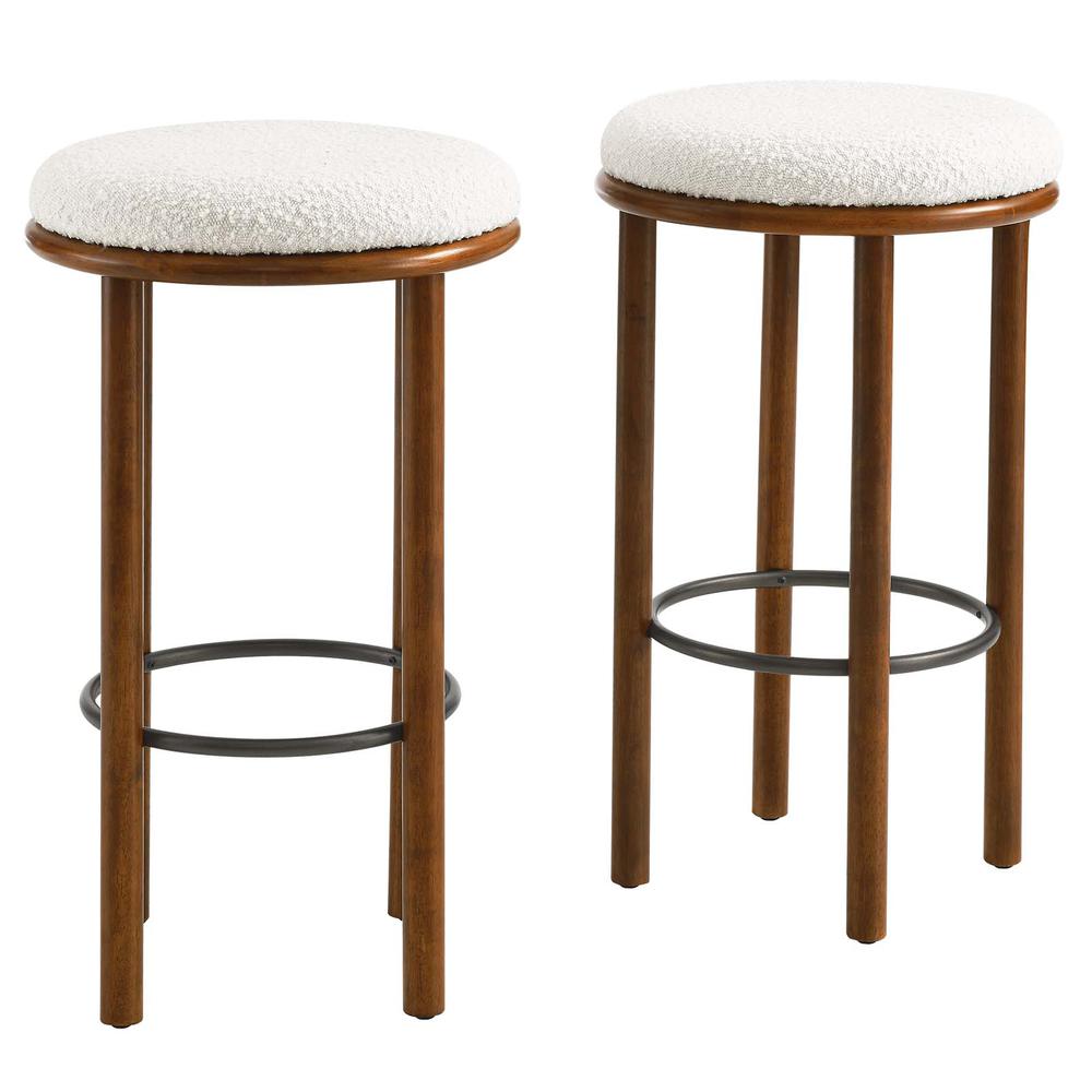 Fable Boucle Fabric Bar Stools - Set of 2. Picture 1