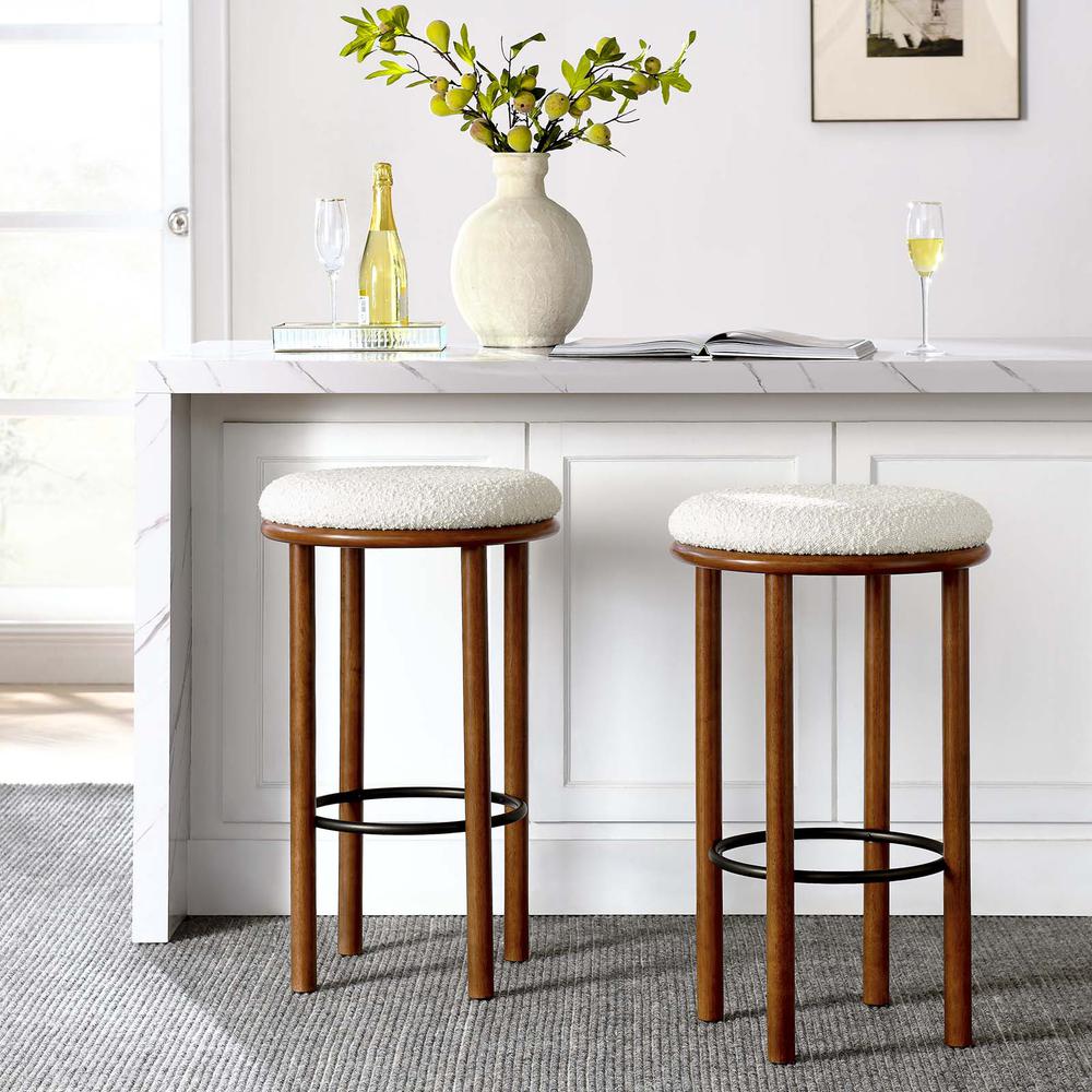 Fable Boucle Fabric Bar Stools - Set of 2. Picture 8