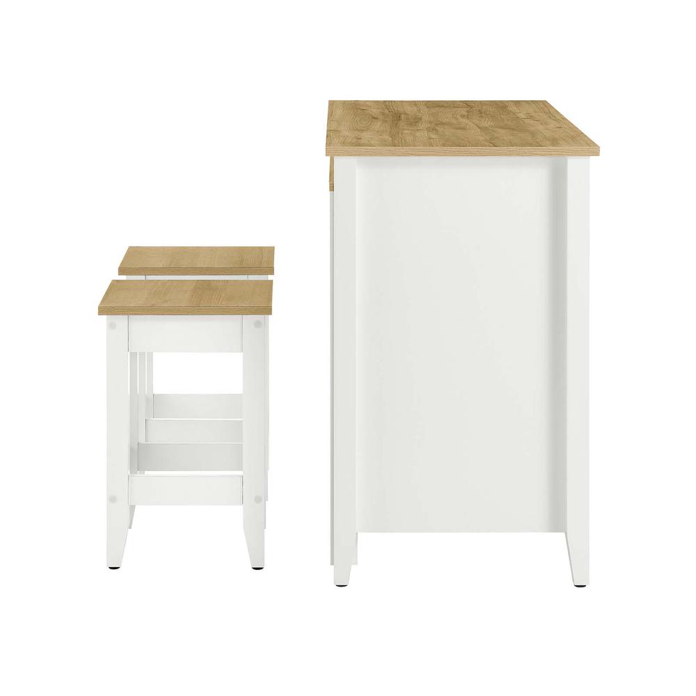 Garland 3-Piece Kitchen Island and Stool Set. Picture 2