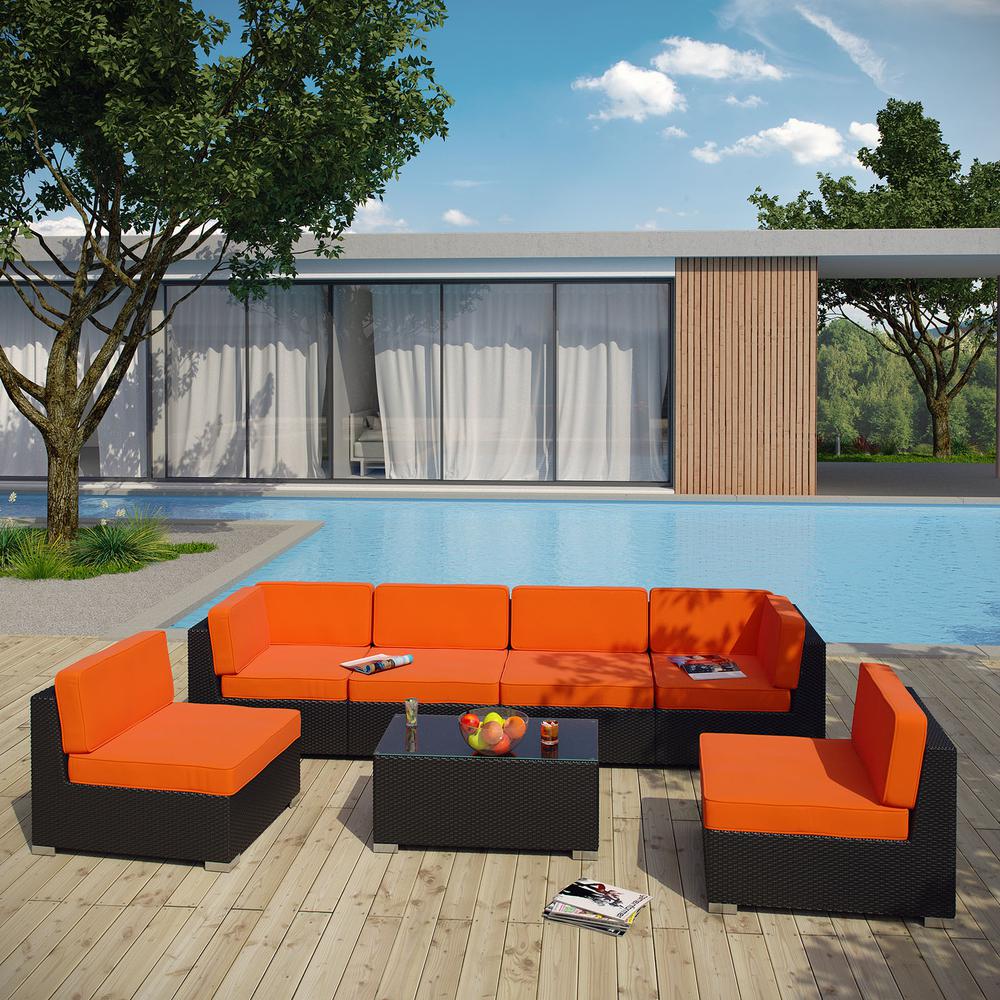 Aero 7 Piece Outdoor Patio Sectional Set. Picture 5