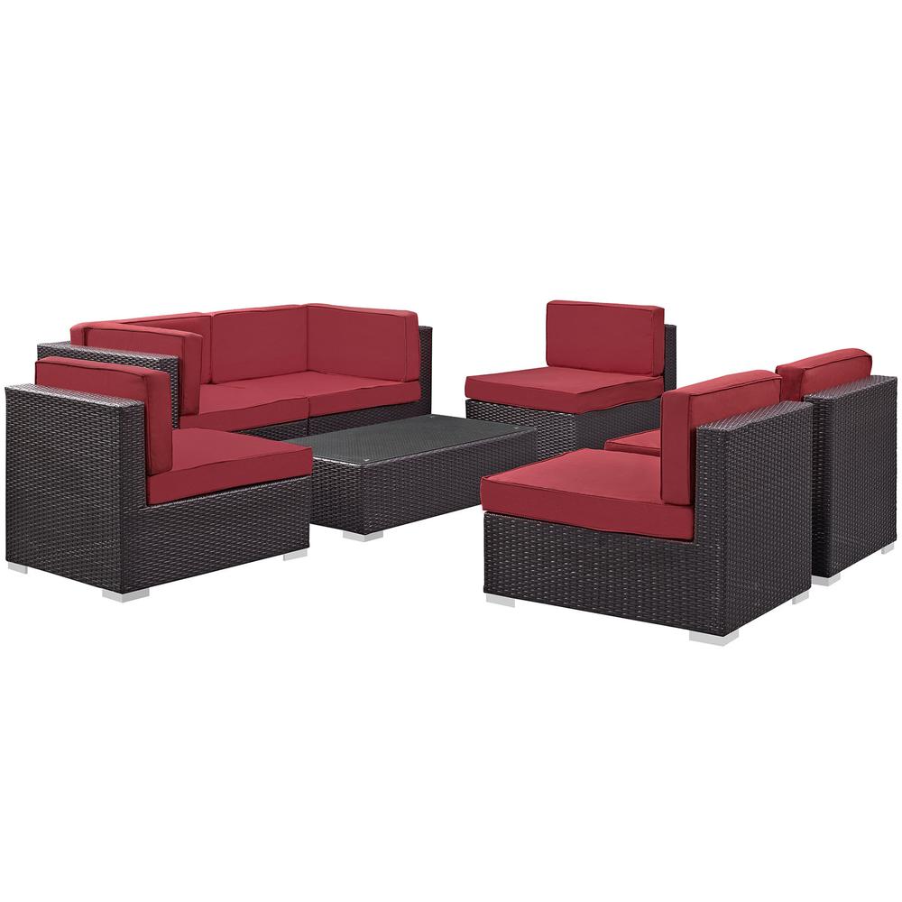 Aero 7 Piece Outdoor Patio Sectional Set. Picture 1