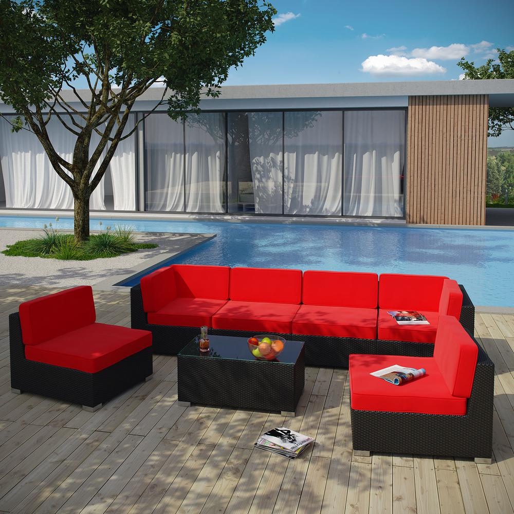 Aero 7 Piece Outdoor Patio Sectional Set. Picture 5