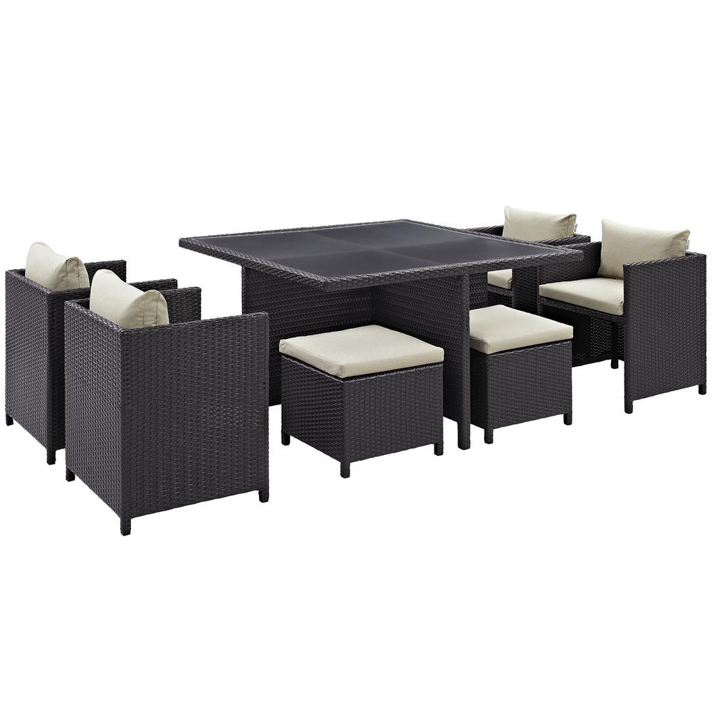 Inverse 9 Piece Outdoor Patio Dining Set. The main picture.