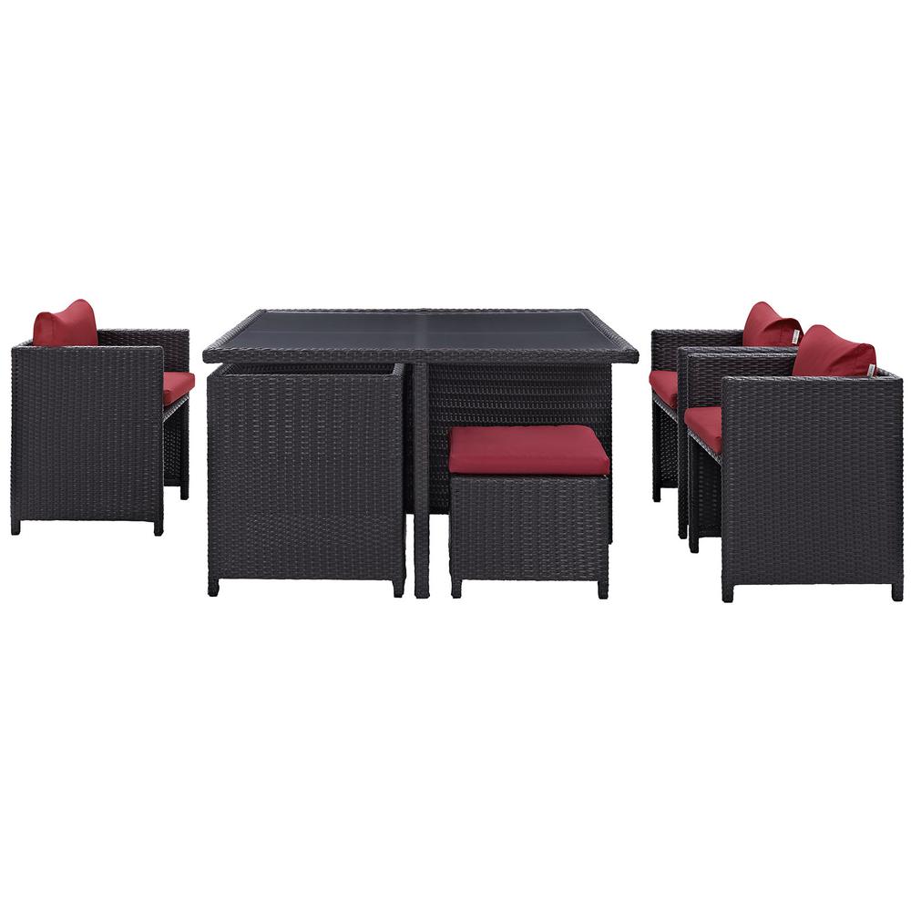 Inverse 9 Piece Outdoor Patio Dining Set. Picture 4