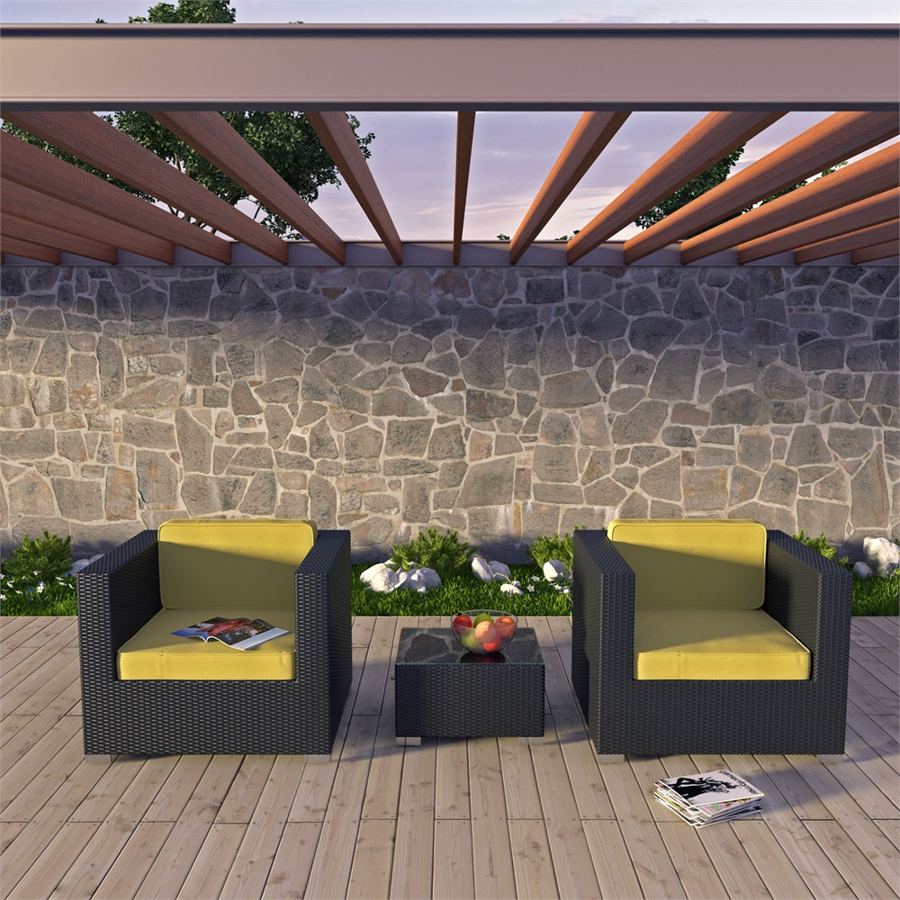 Burrow 3 Piece Outdoor Patio Sectional Set. Picture 5