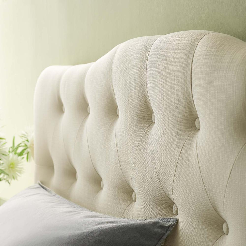Annabel Queen Upholstered Fabric Headboard. Picture 7