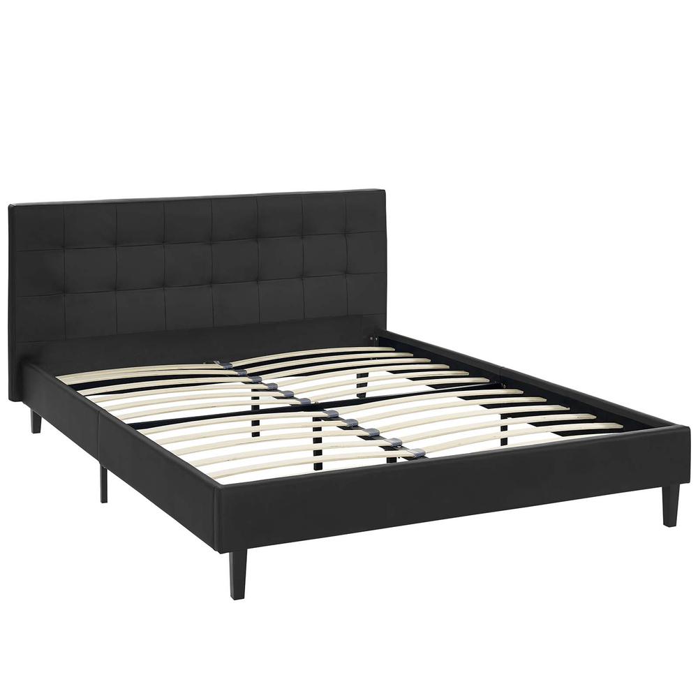 Linnea Full Faux Leather Bed. Picture 2