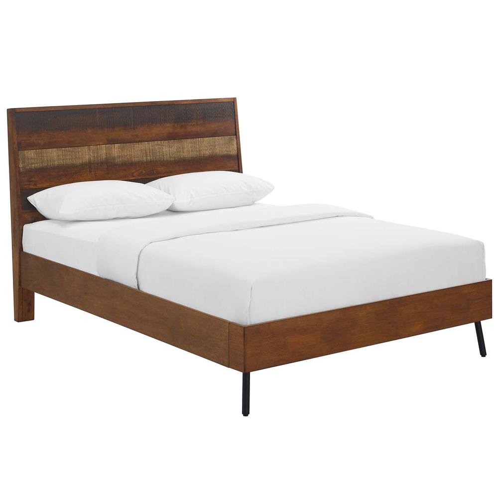 Arwen Queen Rustic Wood Bed - Walnut MOD-5831-WAL. Picture 1