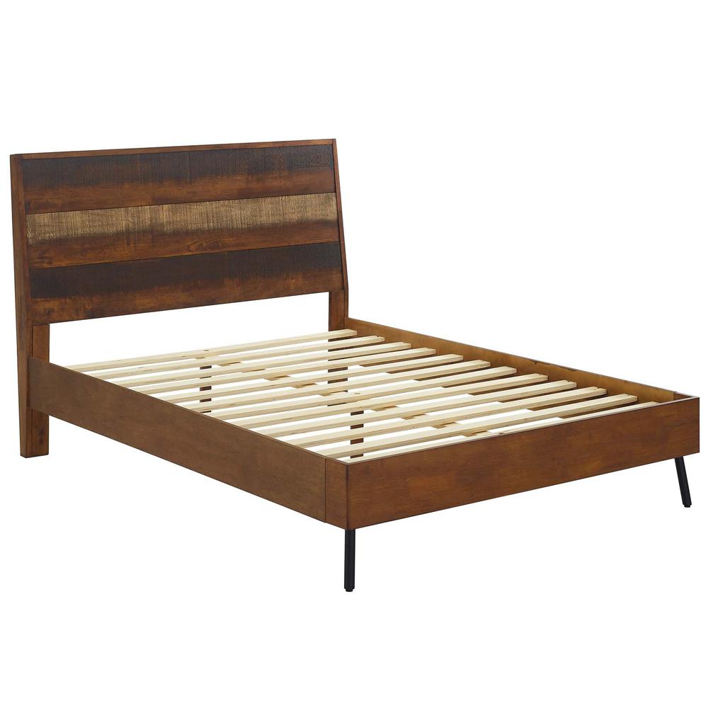 Arwen Queen Rustic Wood Bed - Walnut MOD-5831-WAL. Picture 2