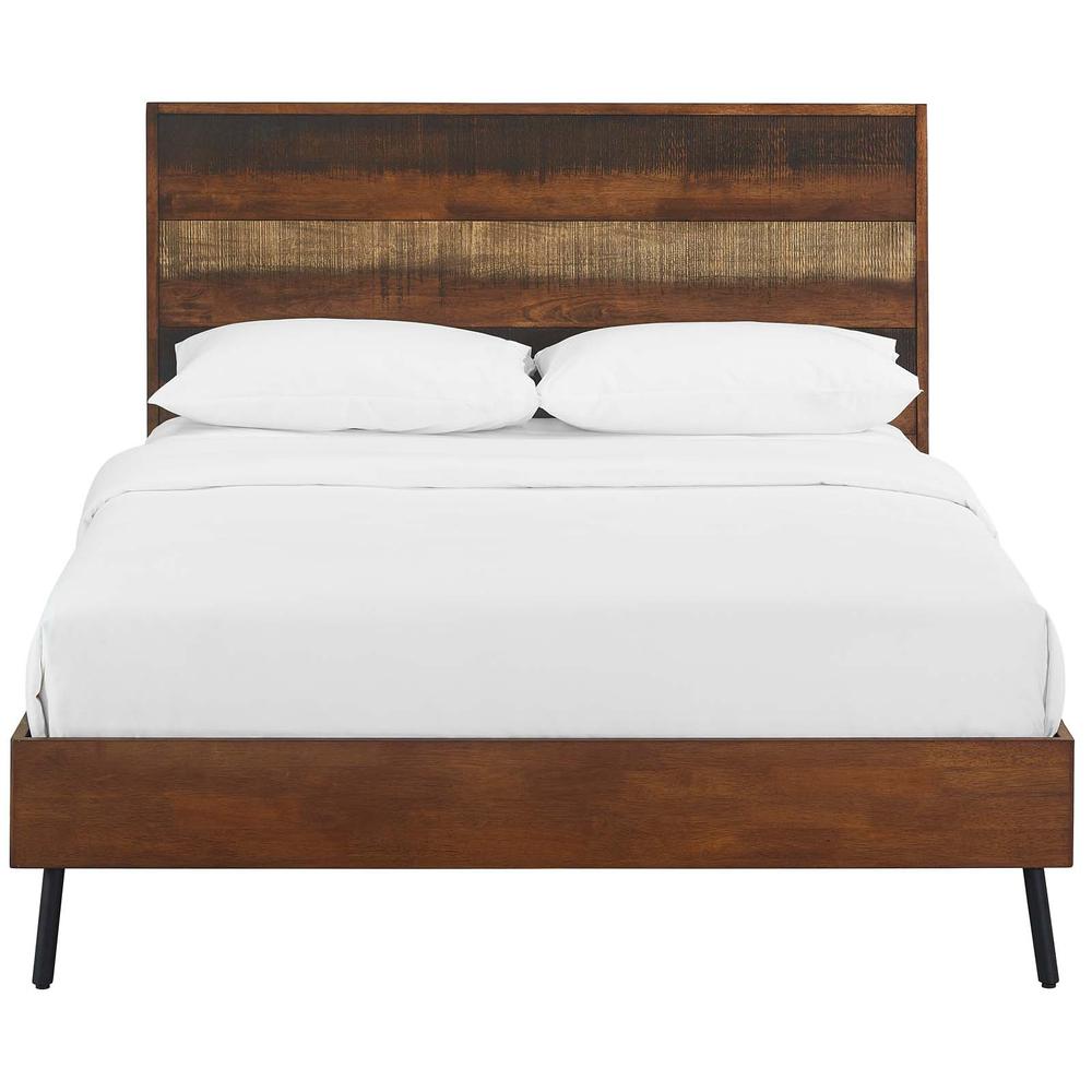 Arwen Queen Rustic Wood Bed - Walnut MOD-5831-WAL. Picture 4