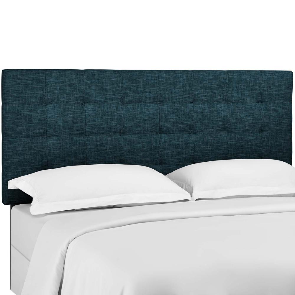 Paisley Tufted Twin Upholstered Linen Fabric Headboard - Azure MOD-5846-AZU. The main picture.