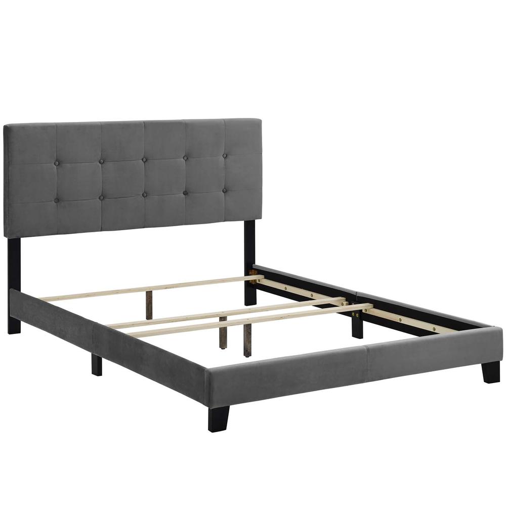 Amira Twin Performance Velvet Bed. Picture 2