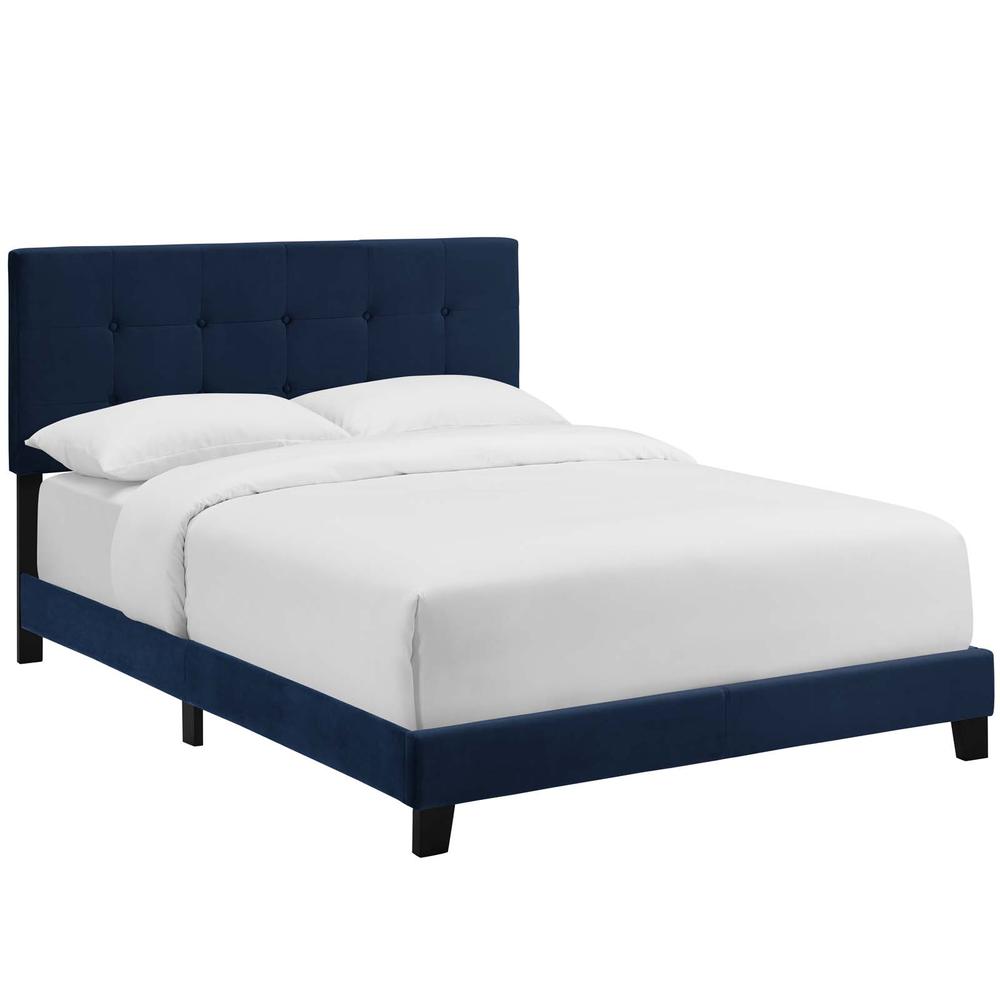 Amira Twin Performance Velvet Bed. The main picture.
