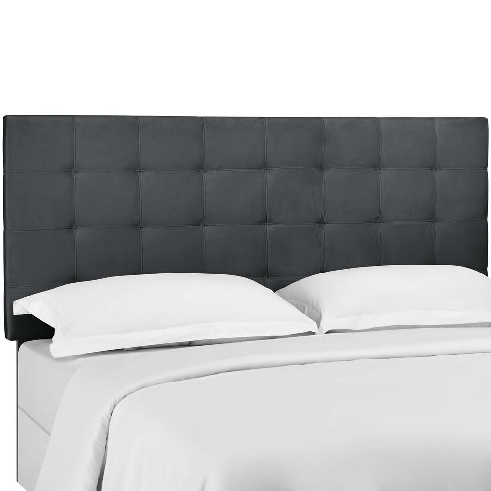 Paisley Tufted Full / Queen Upholstered Performance Velvet Headboard - Gray MOD-5853-GRY. The main picture.