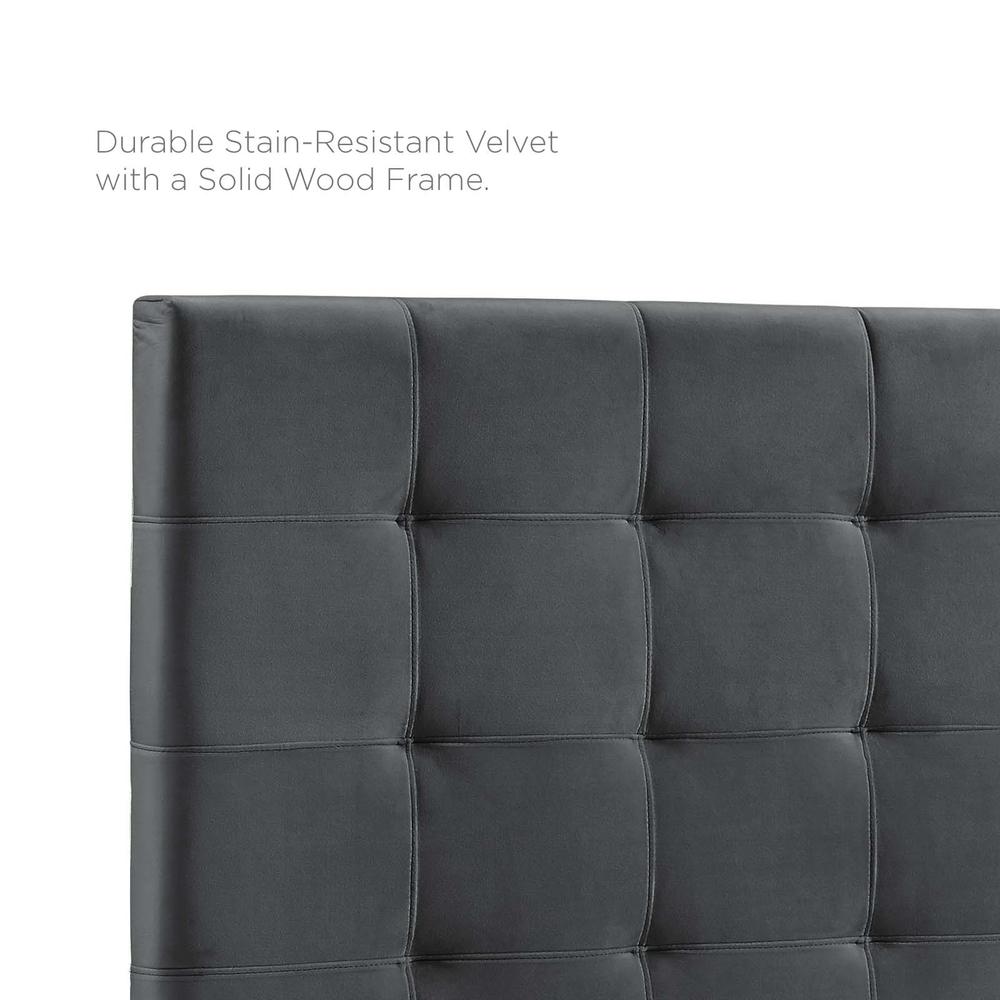 Paisley Tufted Full / Queen Upholstered Performance Velvet Headboard - Gray MOD-5853-GRY. Picture 4