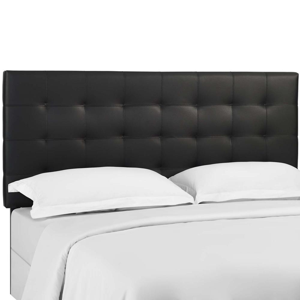 Paisley Tufted Full / Queen Upholstered Faux Leather Headboard - Black MOD-5854-BLK. The main picture.