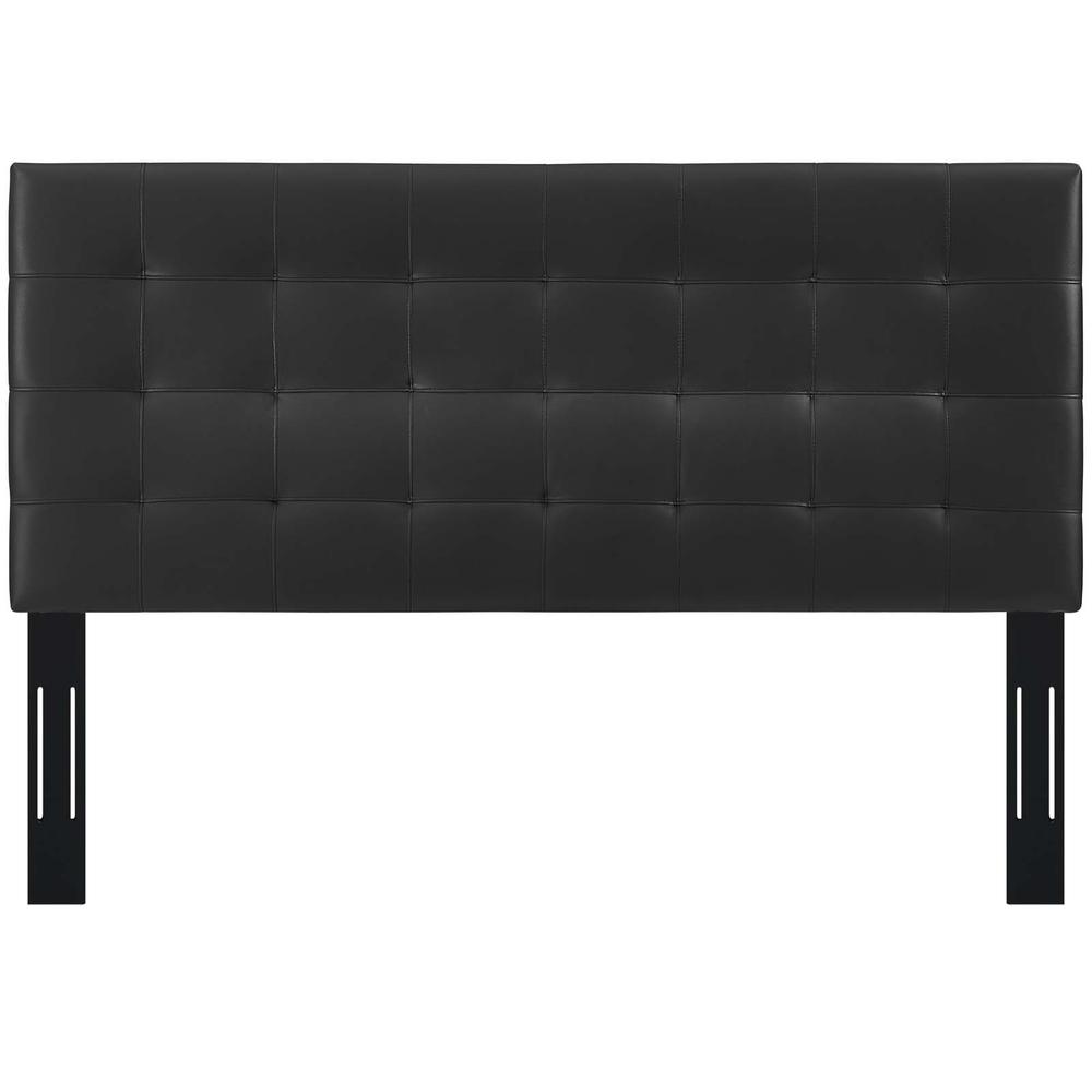 Paisley Tufted Full / Queen Upholstered Faux Leather Headboard - Black MOD-5854-BLK. Picture 3