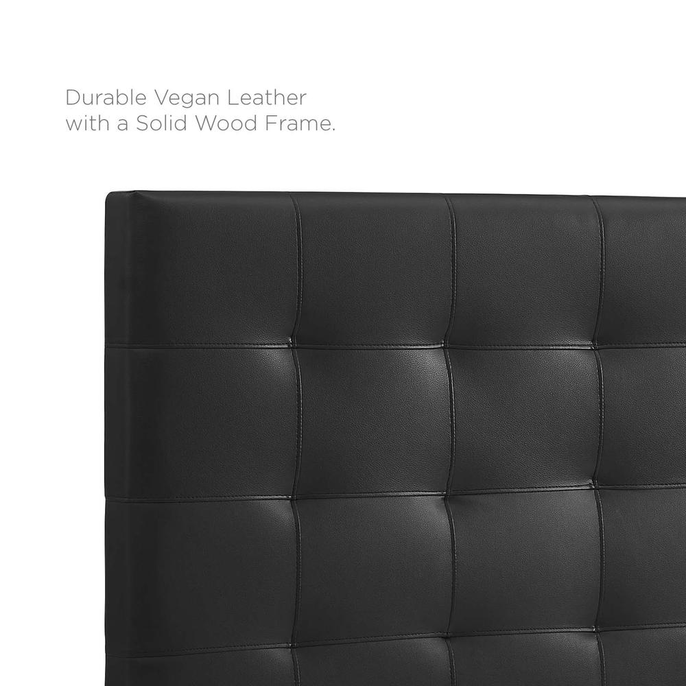 Paisley Tufted Full / Queen Upholstered Faux Leather Headboard - Black MOD-5854-BLK. Picture 4