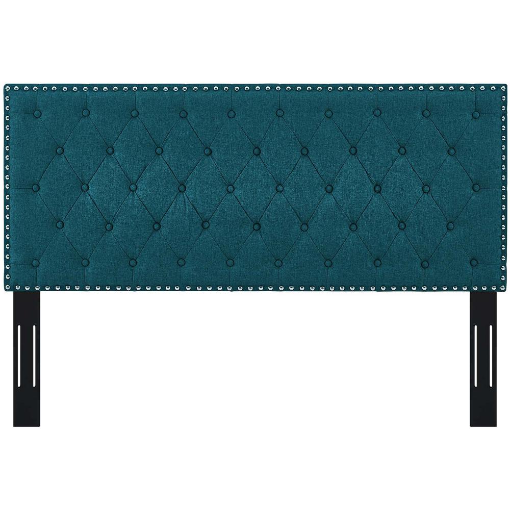 Helena Tufted King and California King Upholstered Linen Fabric Headboard - Teal MOD-5861-TEA. Picture 3
