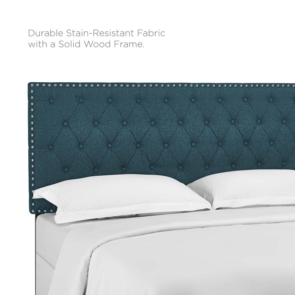 Helena Tufted King and California King Upholstered Linen Fabric Headboard - Teal MOD-5861-TEA. Picture 4
