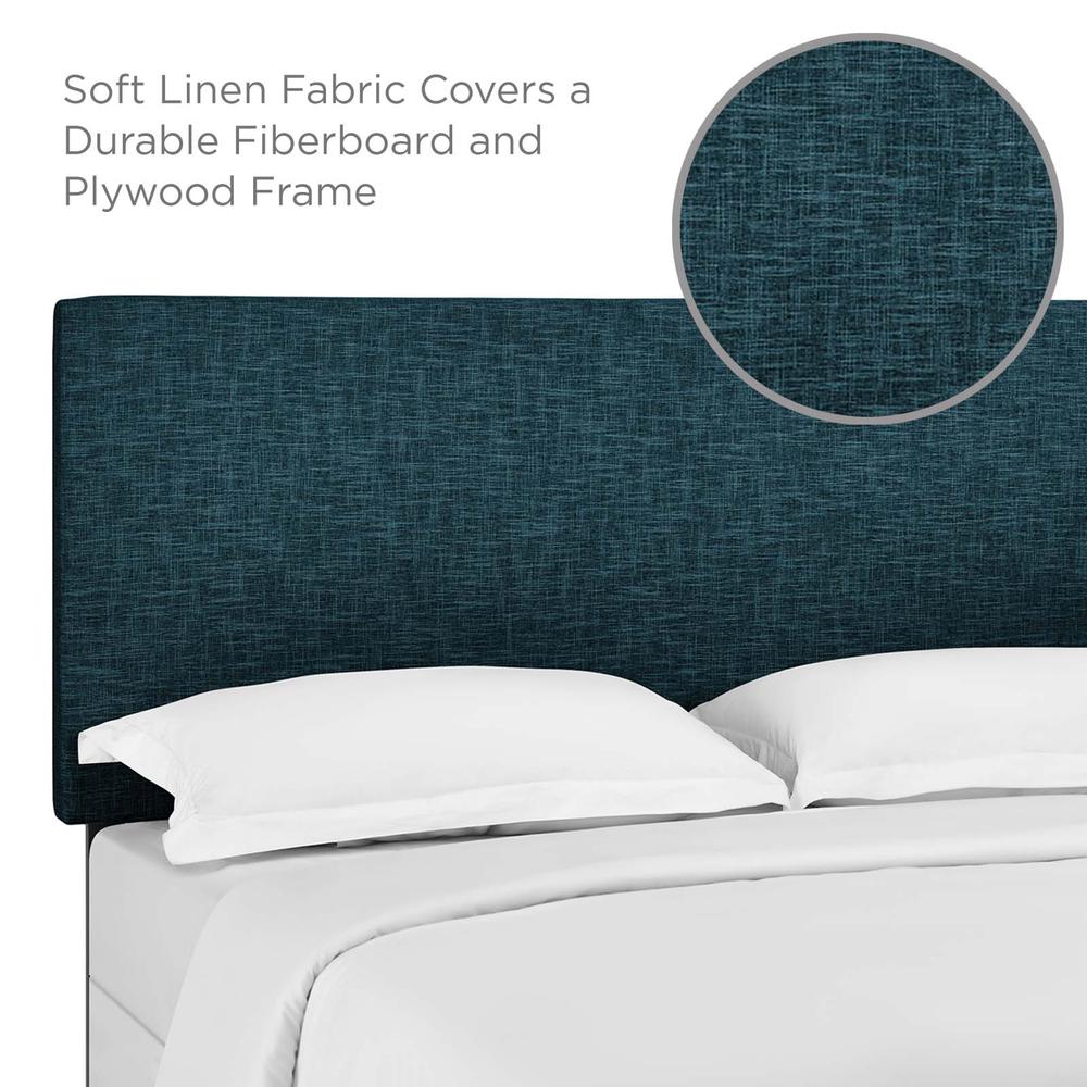 Taylor Twin Upholstered Linen Fabric Headboard - Azure MOD-5874-AZU. Picture 4