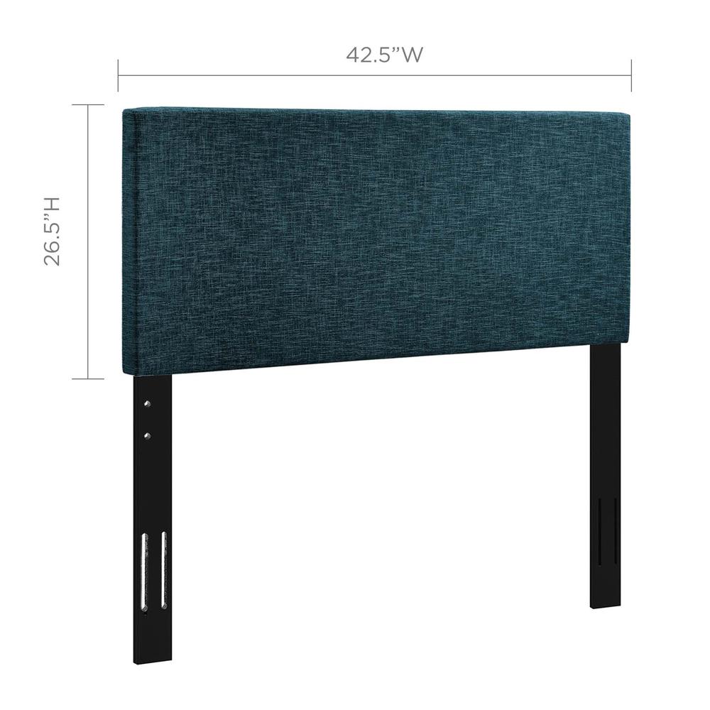 Taylor Twin Upholstered Linen Fabric Headboard - Azure MOD-5874-AZU. Picture 6