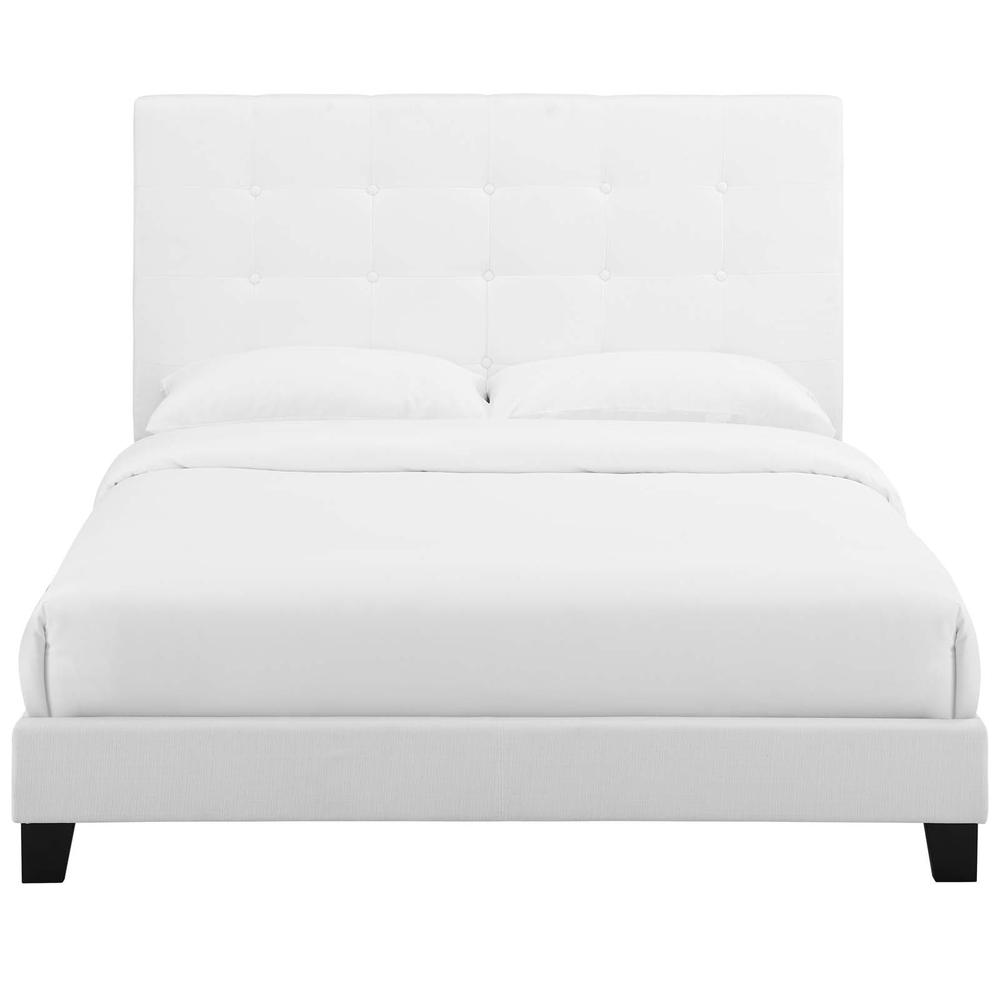 Melanie Twin Tufted Button Upholstered Fabric Platform Bed. Picture 4