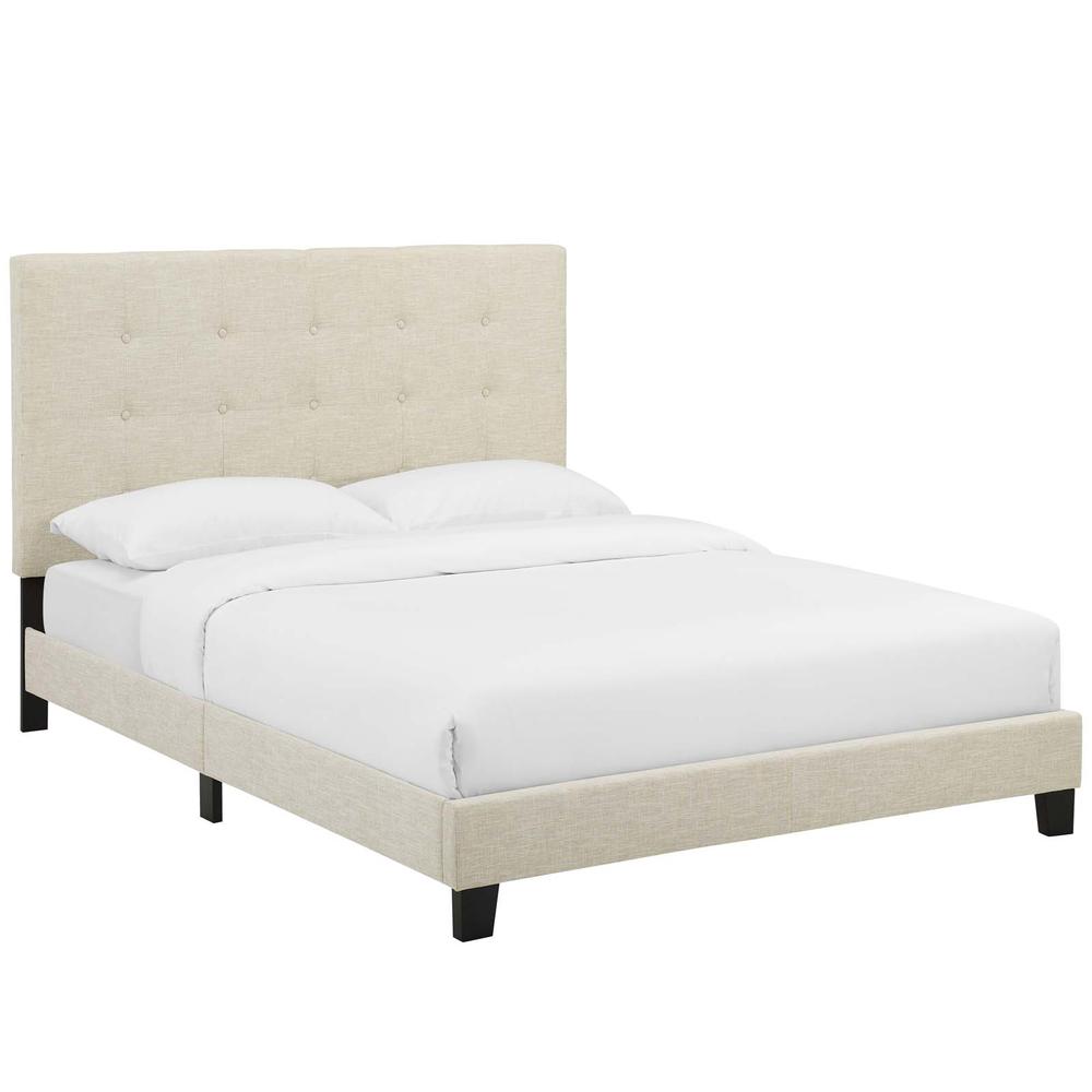 Melanie Full Tufted Button Upholstered Fabric Platform Bed. Picture 1
