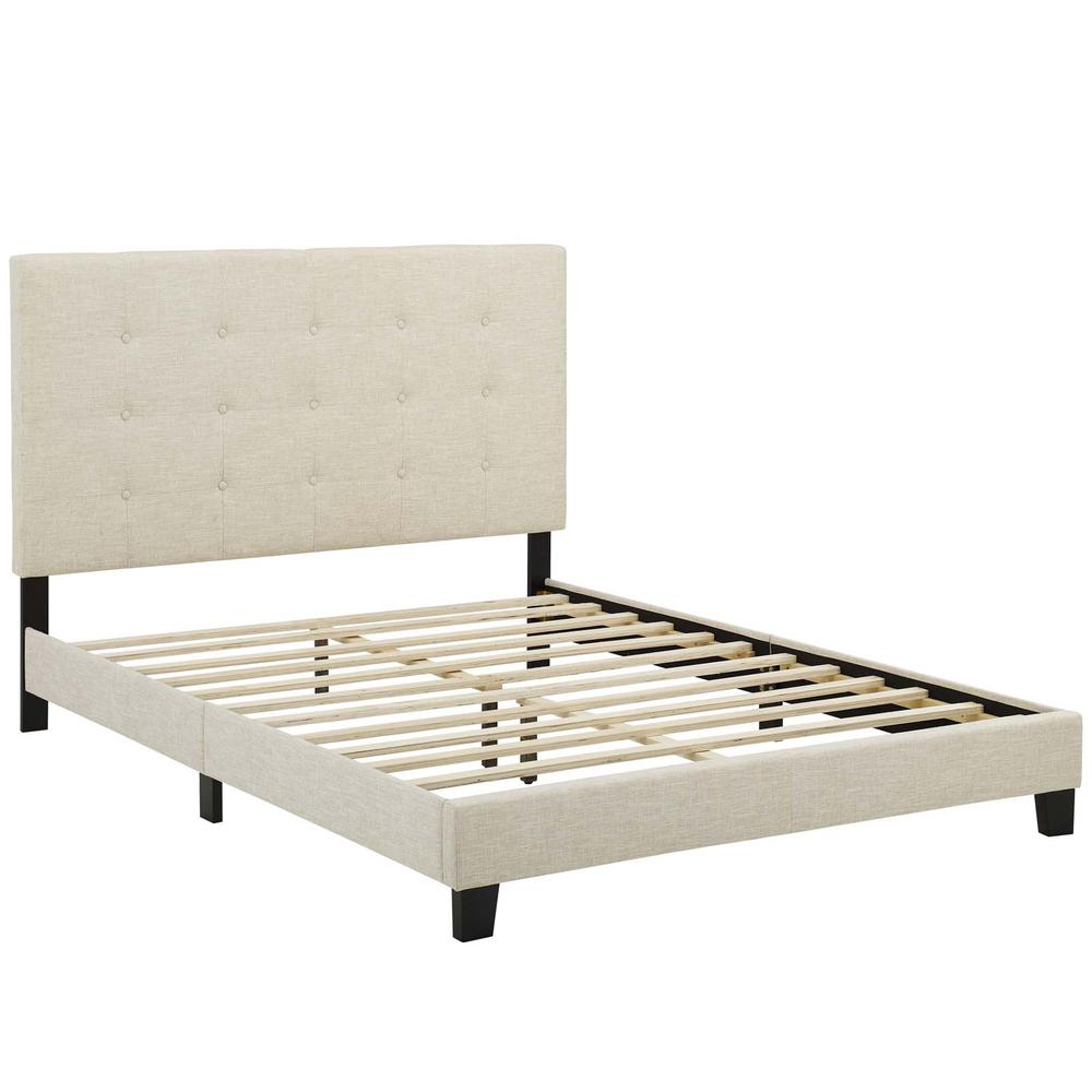 Melanie Full Tufted Button Upholstered Fabric Platform Bed. Picture 2