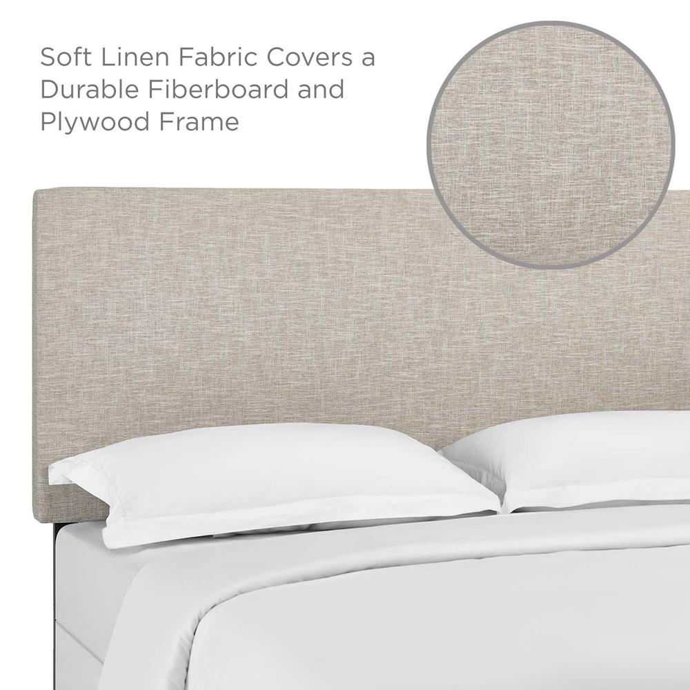 Taylor Full / Queen Upholstered Linen Fabric Headboard - Beige MOD-5880-BEI. Picture 6