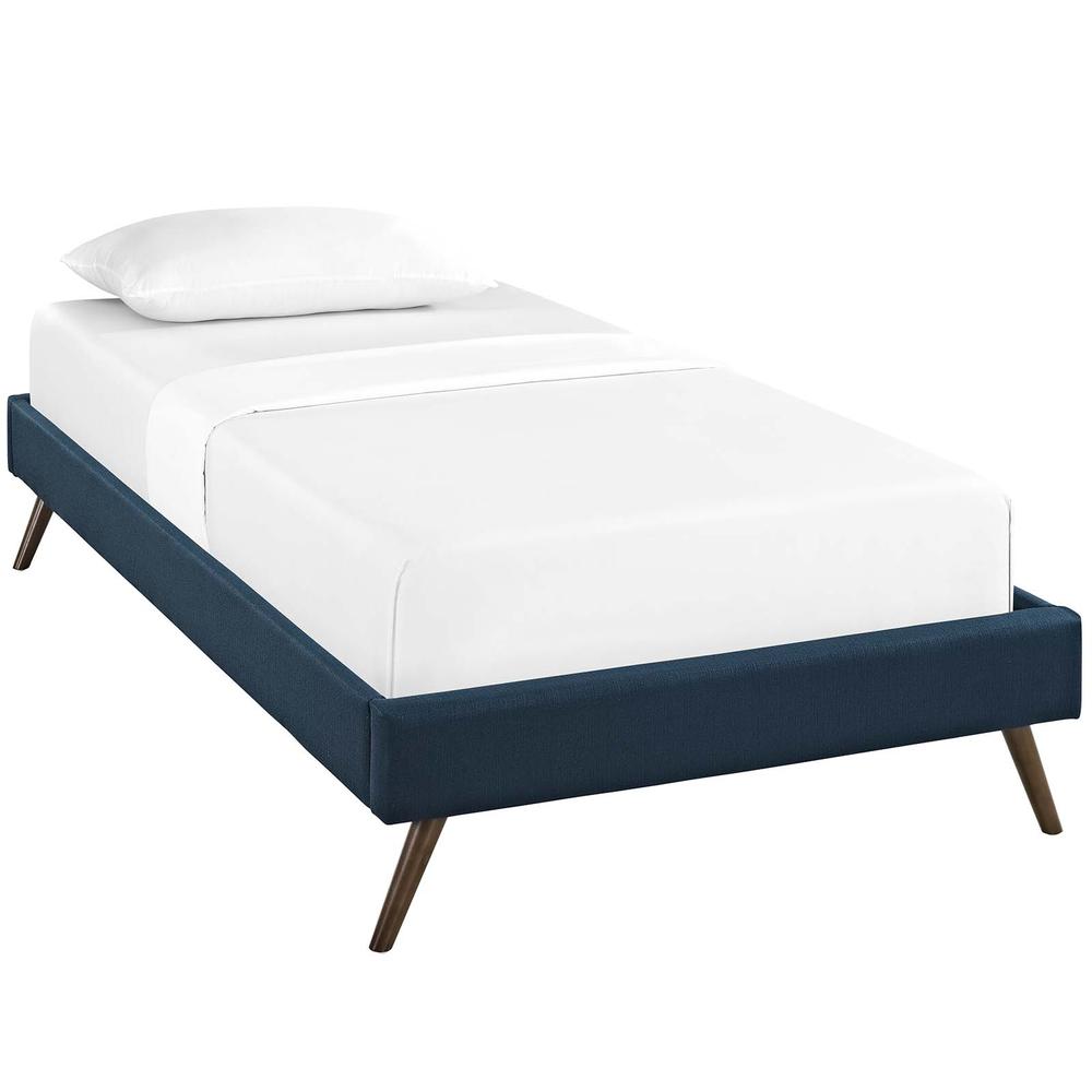 Loryn Twin Fabric Bed Frame with Round Splayed Legs. Picture 2