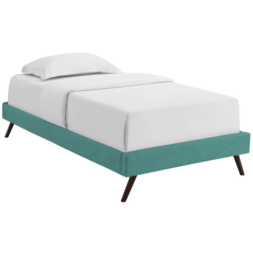 Loryn Twin Fabric Bed Frame with Round Splayed Legs. Picture 1