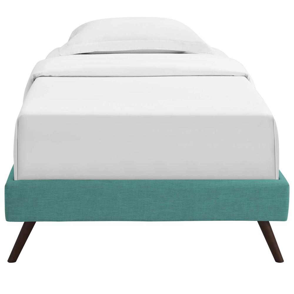 Loryn Twin Fabric Bed Frame with Round Splayed Legs. Picture 4