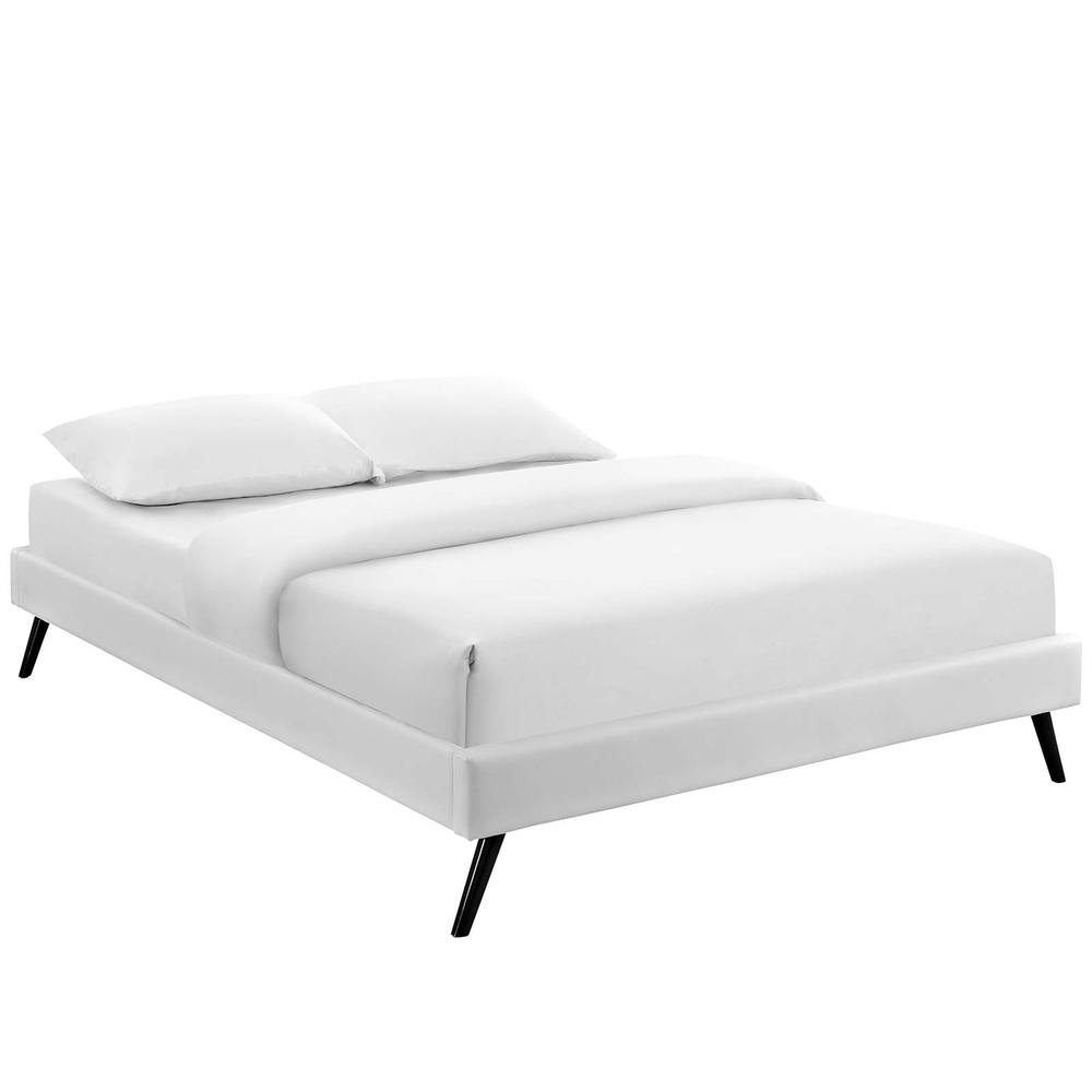 Loryn Full Vinyl Bed Frame with Round Splayed Legs. Picture 1