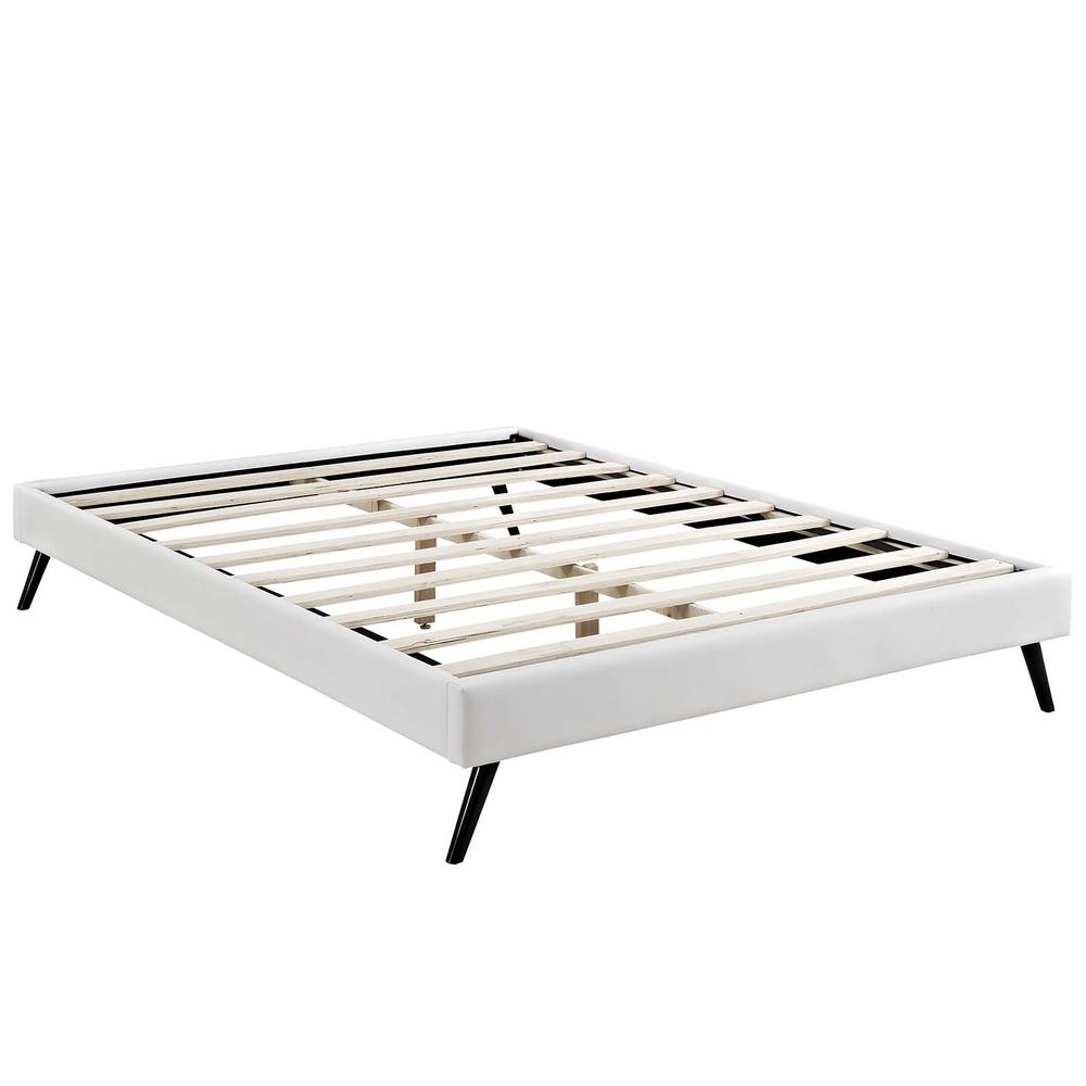 Loryn Full Vinyl Bed Frame with Round Splayed Legs. Picture 2