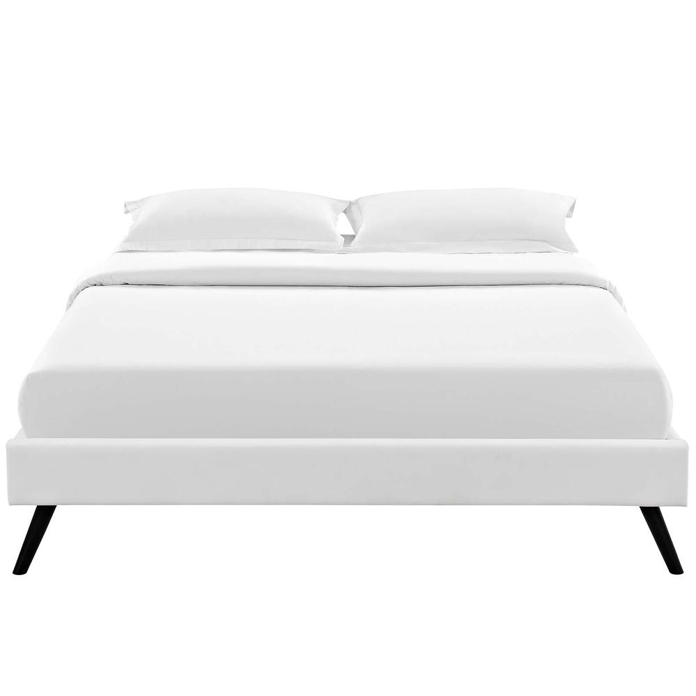 Loryn Full Vinyl Bed Frame with Round Splayed Legs. Picture 4