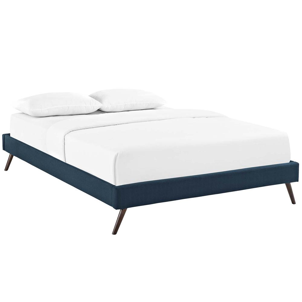 Loryn Full Fabric Bed Frame with Round Splayed Legs. Picture 1