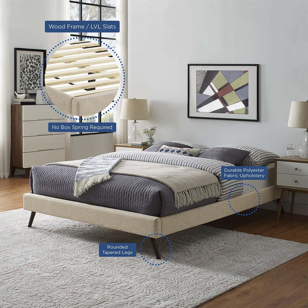 Loryn Full Upholstered Fabric Bed Frame with Round Splayed Legs. Picture 5