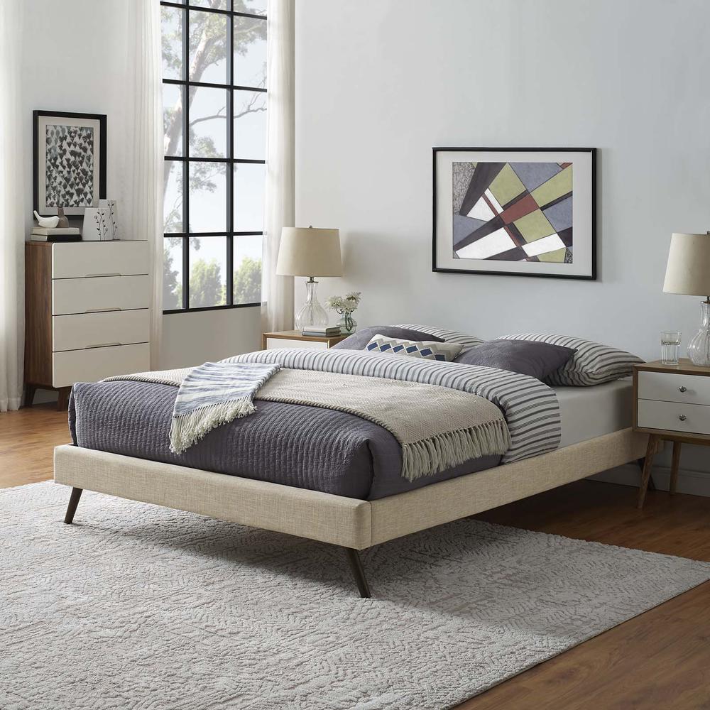 Loryn Full Fabric Bed Frame with Round Splayed Legs. Picture 6