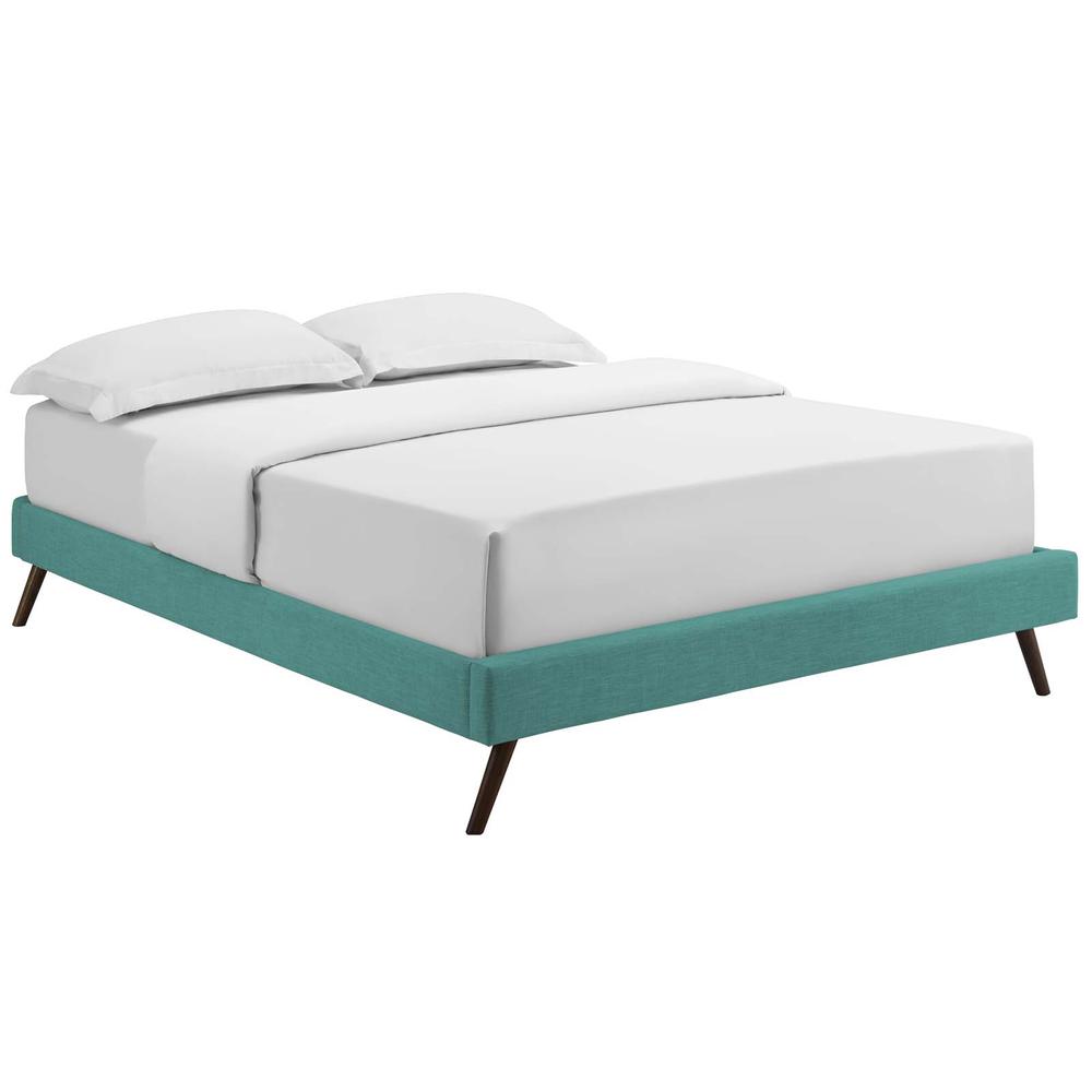 Loryn Full Fabric Bed Frame with Round Splayed Legs. Picture 1