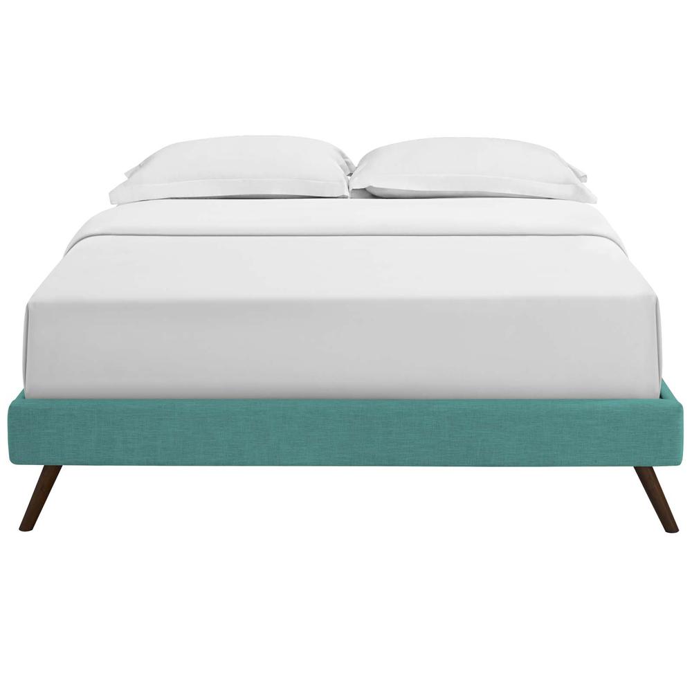 Loryn Full Fabric Bed Frame with Round Splayed Legs. Picture 4