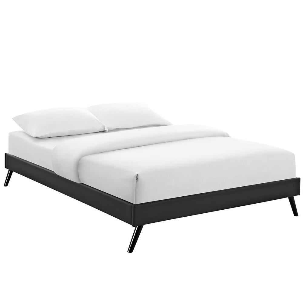 Loryn Queen Vinyl Bed Frame with Round Splayed Legs. Picture 2