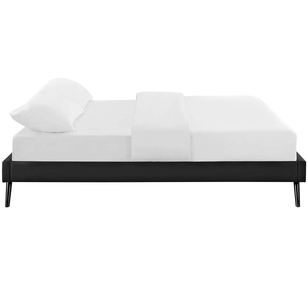 Loryn Queen Vinyl Bed Frame with Round Splayed Legs. Picture 4