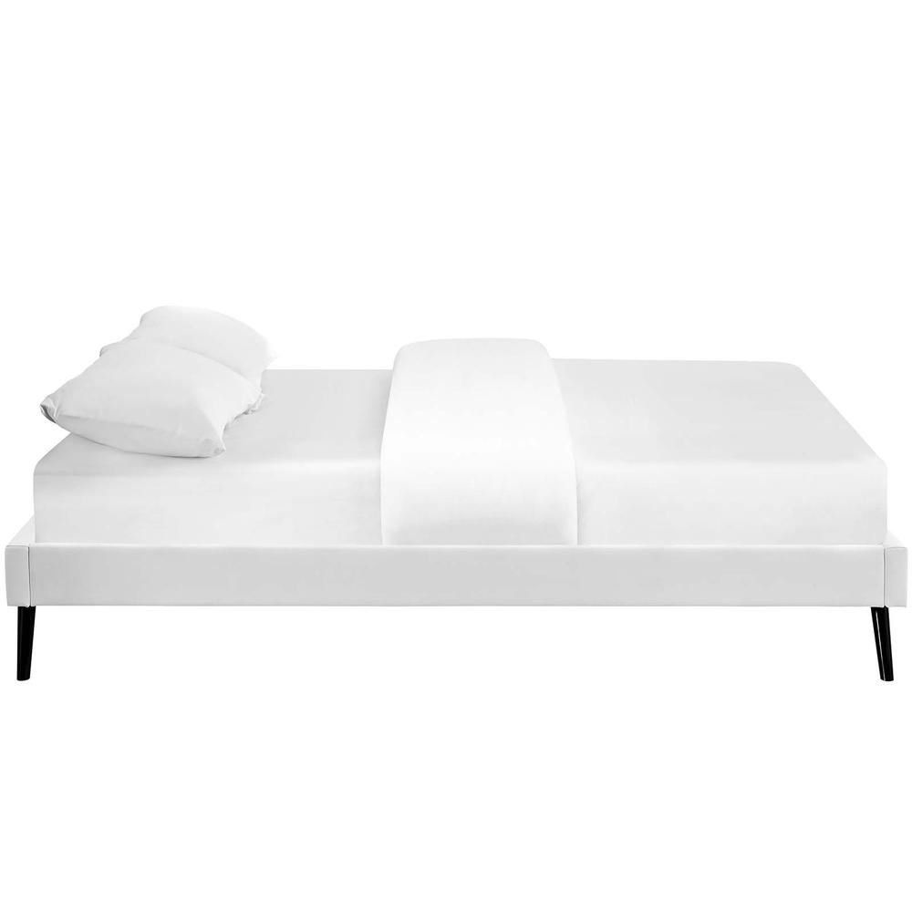 Loryn Queen Vinyl Bed Frame with Round Splayed Legs. Picture 3