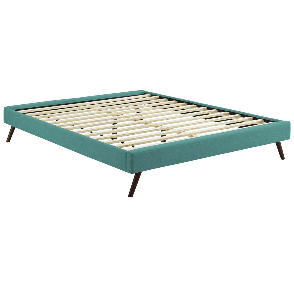 Loryn Queen Fabric Bed Frame with Round Splayed Legs. Picture 2