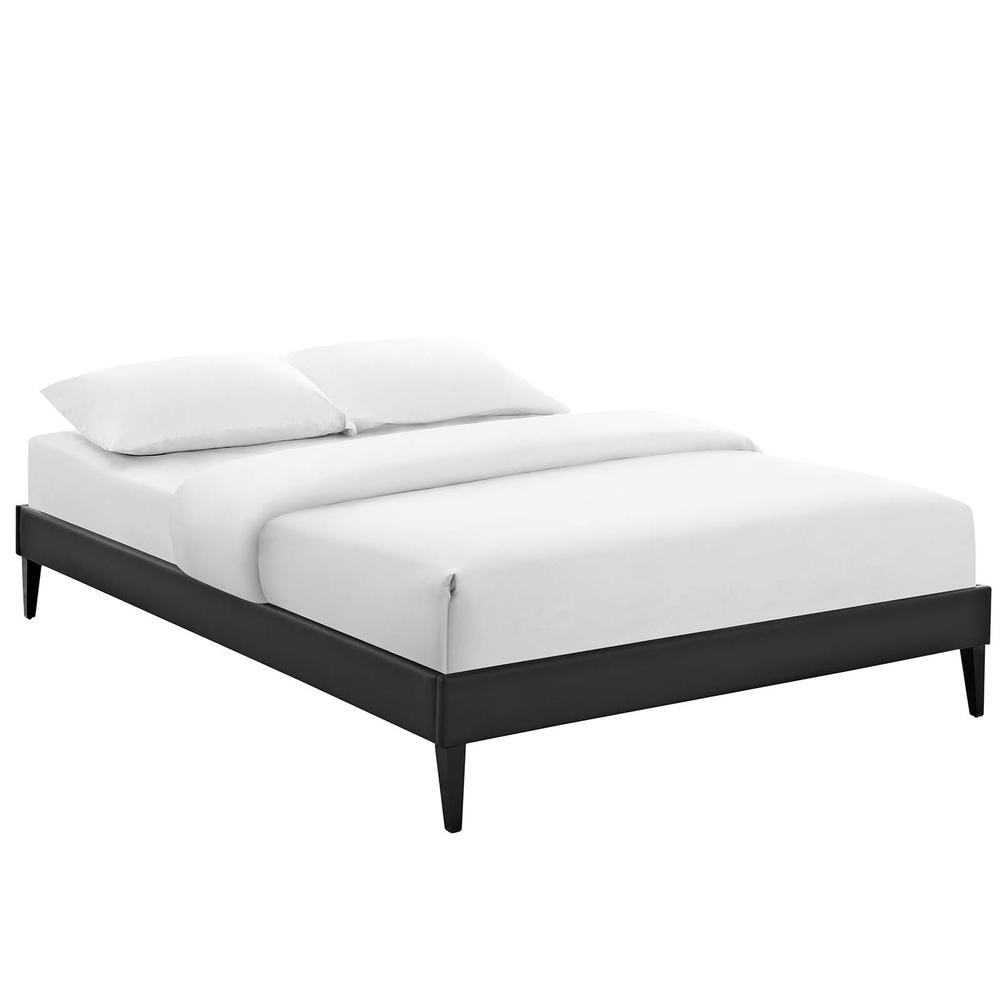 Tessie Full Vinyl Bed Frame with Squared Tapered Legs. Picture 1